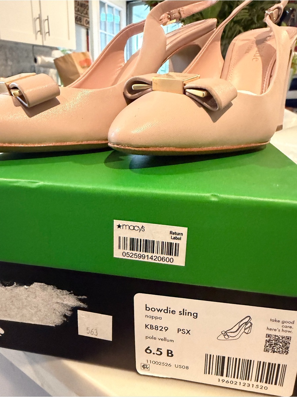 kate spade Blush Pink Bow Slingback Pointed-Toe Heels - Picture 4 of 7